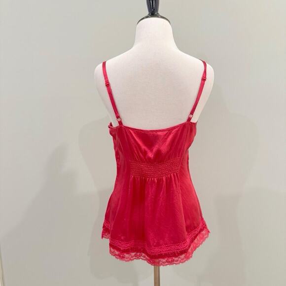 Vintage Y2K Tank Top Size XS Hot Pink 100% Silk Cami Girly Soft Girl Babydoll - Picture 4 of 16